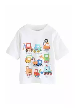 Футболка с принтом REGULAR FIT - SHORT SLEEVE INTERACTIVE APPLIQU Next, белый