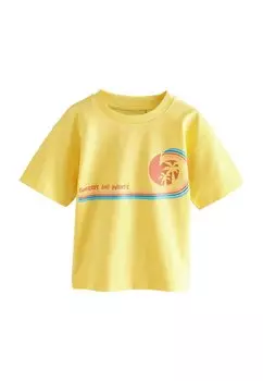 Футболка с принтом REGULAR FIT - SHORT SLEEVE GRAPHIC Next, желтый