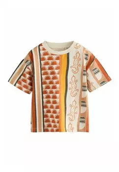 Футболка с принтом REGULAR FIT - SHORT SLEEVE Next, оранжевый