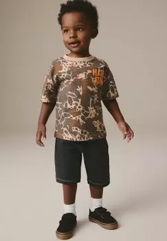 Футболка с принтом REGULAR FIT - SHORT SLEEVE Next, коричневый