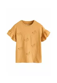 Футболка с принтом REGULAR FIT - SHORT SLEEVE APPLIQU Next, желтый