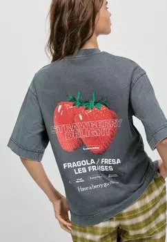 Футболка с принтом REGULAR FIT - SHORT SLEEVE CREW NECK Next, серый