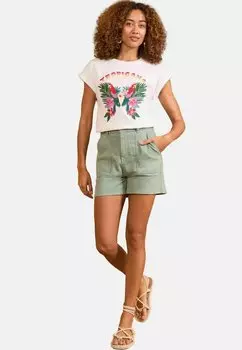 Футболка с принтом REGULAR FIT - SLOGAN Love & Roses, белый