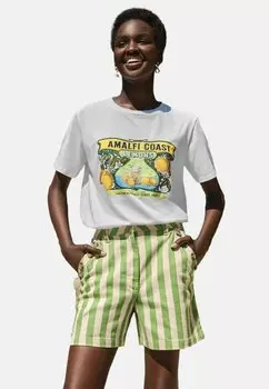 Футболка с принтом REGULAR FIT - SLOGAN Love & Roses, белый