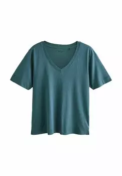Футболка с принтом REGULAR FIT -SLOUCH V-NECK Next, синий