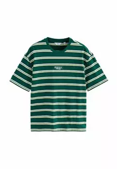 Футболка с принтом REGULAR FIT - STRIPE HEAVYWEIGHT Next, зеленый