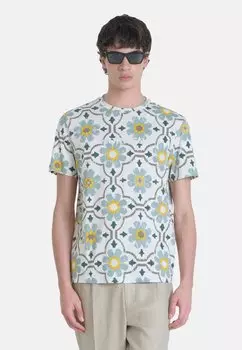 Футболка с принтом REGULAR FIT WITH DOUBLE LAYER RUBBER LOGO Antony Morato, зеленый