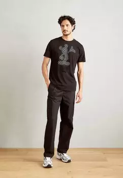 Футболка с принтом REGULAR FIT WITH MATT PLASTIC AND FLOCK PRINT Antony Morato, черный