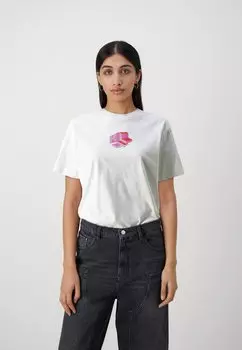 Футболка с принтом REGULAR LOGO TEE Karl Lagerfeld Jeans, белый