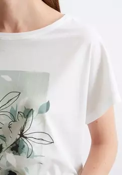 Футболка с принтом REGULAR MIT FLORALEM Marc O'Polo, белый