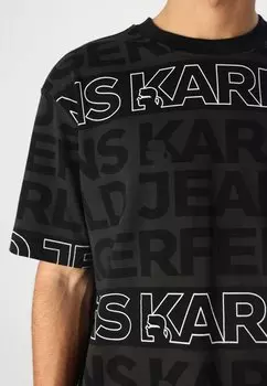Футболка с принтом REGULAR TEXT TEE Karl Lagerfeld Jeans, черный