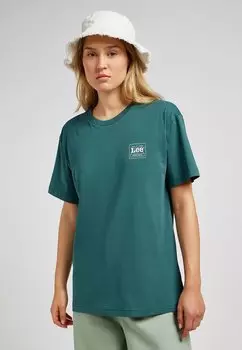 Футболка с принтом RELAXED CREW Lee, цвет evergreen