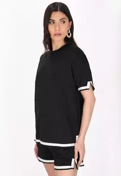 Футболка с принтом RELAXED FIT faina, черный