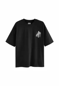 Футболка с принтом Relaxed Fit Japanese Tree Back Graphic Next, черная