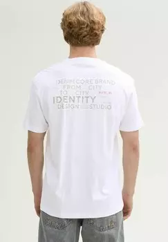 Футболка с принтом RELAXED FIT MIT RCKEN TOM TAILOR DENIM, белый
