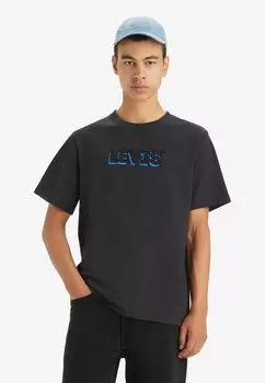 Футболка с принтом Relaxed Fit Tee Levi's, цвет headline drop shadow caviar