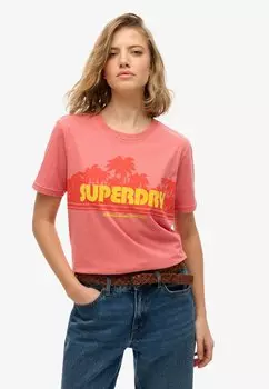 Футболка с принтом RELAXED Superdry, красный