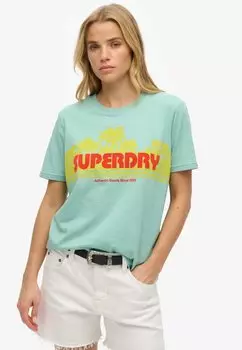 Футболка с принтом RELAXED Superdry, зеленый