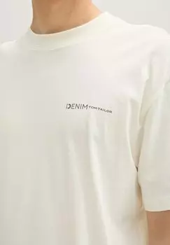 Футболка с принтом RELAXED TOM TAILOR DENIM, белый