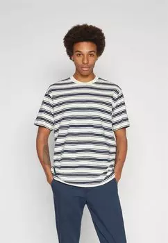 Футболка с принтом RELAXSOLO STRIPE SS O-NECK Selected Homme, цвет sky captain detail/egret