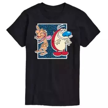 Футболка с принтом Ren & Stimpy для больших размеров Licensed Character, черный