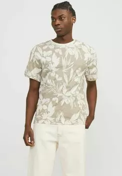 Футболка с принтом Resort Aop Tee Jack & Jones, бежевый