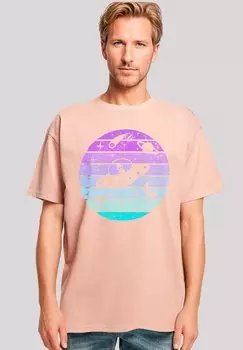 Футболка с принтом RETRO ALIEN WELTRAUM SONNENUNTERGANG F4NT4STIC, бежевый