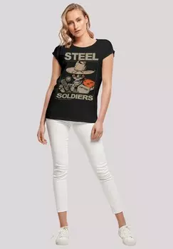 Футболка с принтом RETRO GAMING STEEL SOLDIERS F4NT4STIC, черный