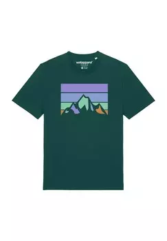 Футболка с принтом RETRO LANDSCAPE watapparel, темно-зеленый