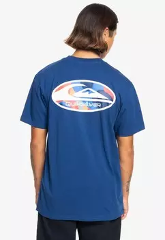 Футболка с принтом RETRO LINK SS Quiksilver, синий