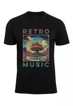 Футболка с принтом RETRO MUSIC Cotton Prime, цвет lila