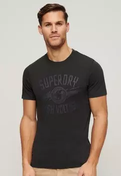 Футболка с принтом RETRO ROCKER GRAPHIC Superdry, цвет washed black