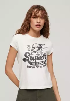 Футболка с принтом RETRO ROCKER SHORT SLEEVE Superdry, белый