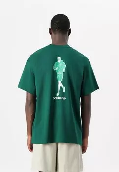 Футболка с принтом RETRO RUNNING UNISEX Adidas Originals, зеленый