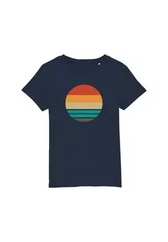 Футболка с принтом RETRO SUNSET OCEAN Watapparel, цвет french navy