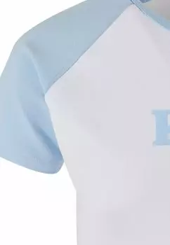 Футболка с принтом Retro Tiny Karl Kani, белая голубая