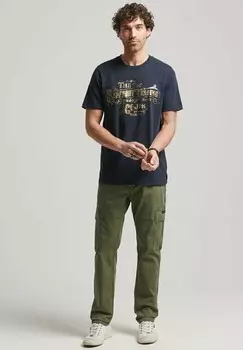 Футболка с принтом REWORKED CLASSIC Superdry, синий
