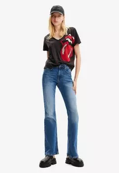 Футболка с принтом Rhinestone Desigual, черная