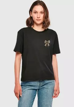Футболка с принтом RIBBON EVERYDAY TEE Merchcode, черный