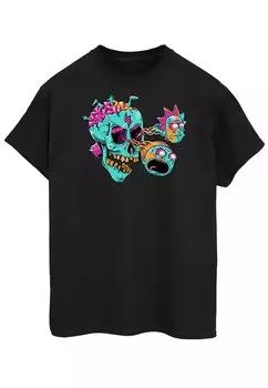 Футболка с принтом Rick And Morty Eyeball Skull ABSOLUTE CULT, черный