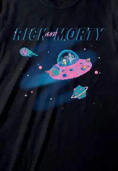 Футболка с принтом RICK AND MORTY IN SPACE Henry Tiger, черный