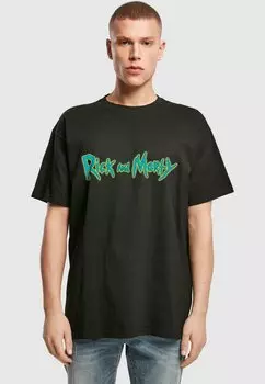 Футболка с принтом RICK AND MORTY - LOGO GRAPHIC Merchcode, черный