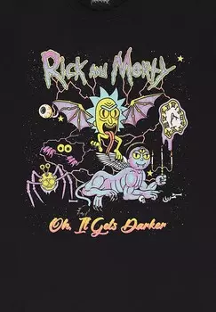Футболка с принтом RICK AND MORTY OH IT GETS DARKER Henry Tiger, черный