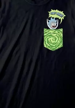 Футболка с принтом RICK AND MORTY TINY POCKET Henry Tiger, черный