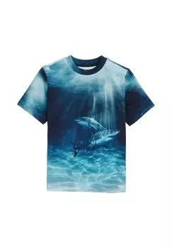 Футболка с принтом RIDGE WE Fashion, темно-синий