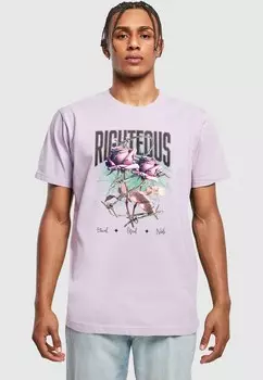 Футболка с принтом RIGHTEOUS ROSES TEE Mister Tee, фиолетовый