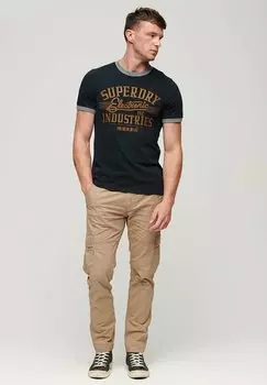 Футболка с принтом RINGER WORKWEAR GRAPHIC Superdry, синий