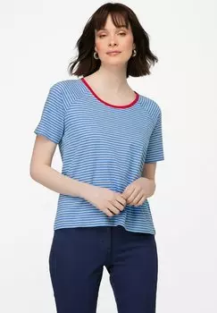 Футболка с принтом RINGS ROUND NECK RAGLAN SHORT SLEEVE LAURASN, цвет azurblau