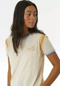 Футболка с принтом Rip Curl, кремовый