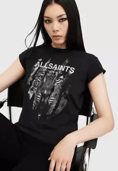 Футболка с принтом RIPROAR ANNA AllSaints, черный